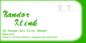 nandor klink business card