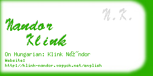 nandor klink business card